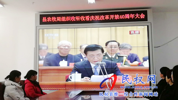 我縣各鄉(xiāng)鎮(zhèn)（街道辦）、縣直各單位認(rèn)真組織全體干部集中收聽收看慶祝改革開放40周年大會