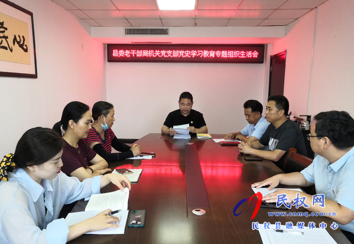 縣委老干部局機(jī)關(guān)黨支部召開黨史學(xué)習(xí)教育專題組織生活會