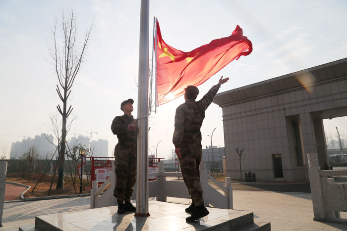 民權縣駐軍單位聯(lián)合開展新年升國旗儀式