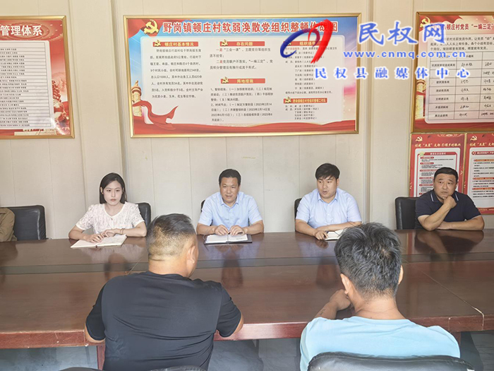 縣委常委、縣委辦公室主任吳杰到野崗鎮(zhèn)頓莊村調(diào)研軟弱渙散村黨組織整頓工作