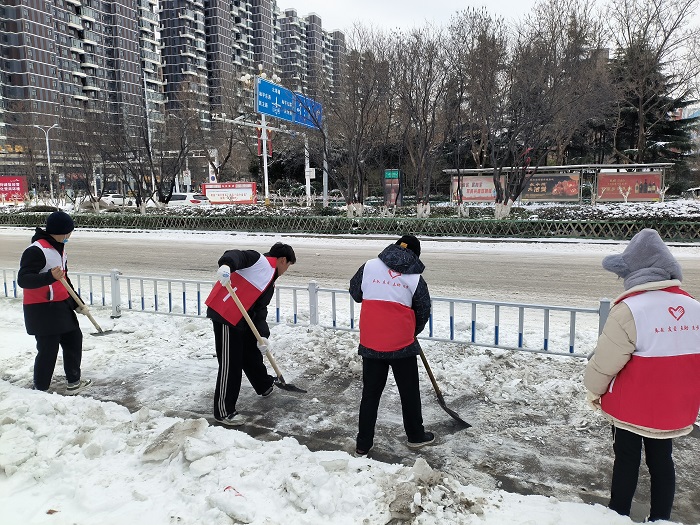 團(tuán)縣委組織大學(xué)生志愿者開展清雪除冰志愿服務(wù)活動